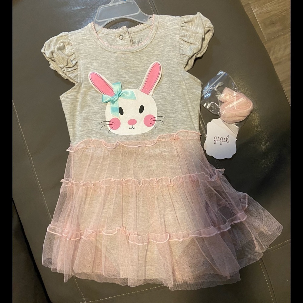 Gigil kid onesie with attached ruffle skirt